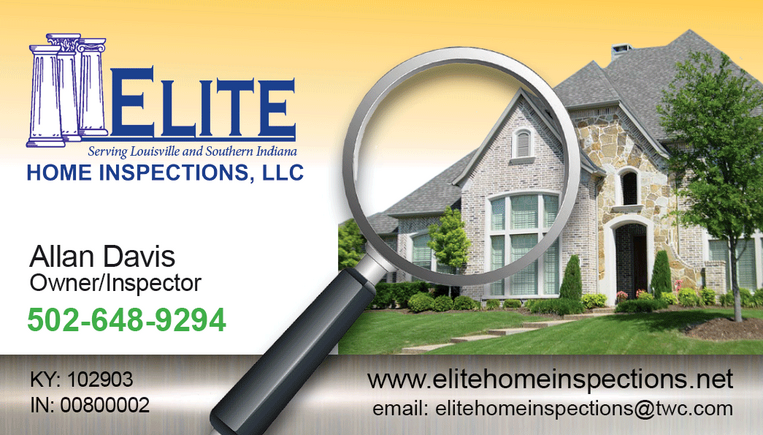 Elite Home Inspections Business Card